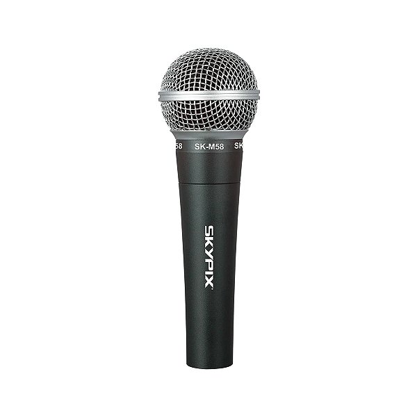 Microfone Dinâmico Cardióide Skypix SK-M58 com Cabo e Bag