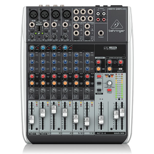 Mesa de Som 24 Canais Behringer XENYX Q1204USB com Interface e Wireless