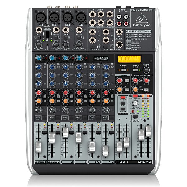 Mesa de Som 12 Canais Behringer XENYX QX1204USB com Interface e Wireless