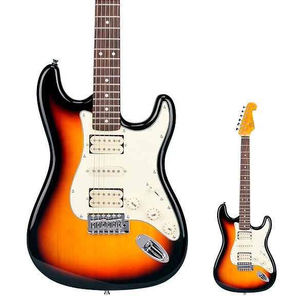 Guitarra Strato SX SST62+ HSH 3TS 3 Tone Sunburst com Bag