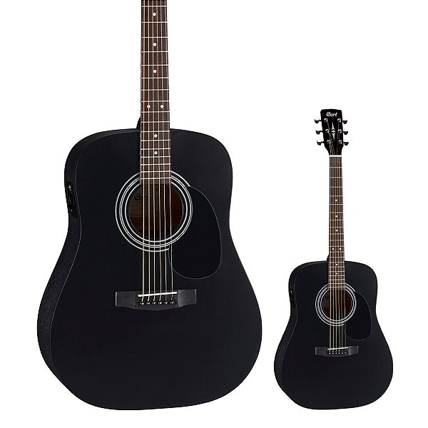 Violão Elétrico Aço Folk Cort AD810E BKS Black Satin