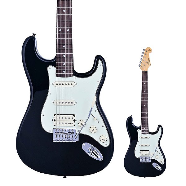 Guitarra Strato SX SST62+ HSS Black com Bag