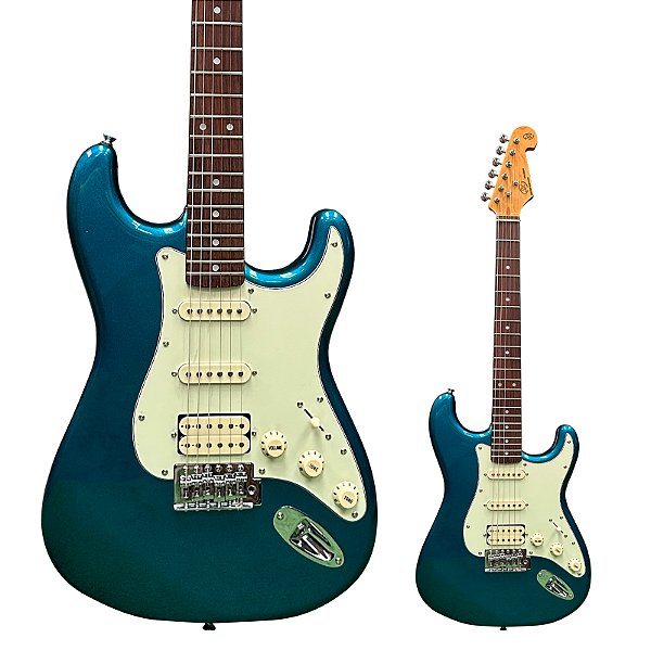 Guitarra Strato HSS SX SST62+ HSS LPB Lake Pacific Blue com Bag