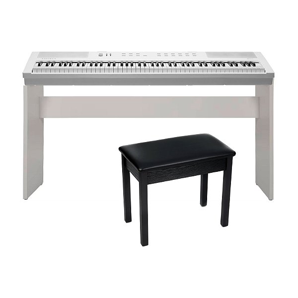 Kit Piano Digital Kurzweil KaE1 WH Branco com Estante e Banco