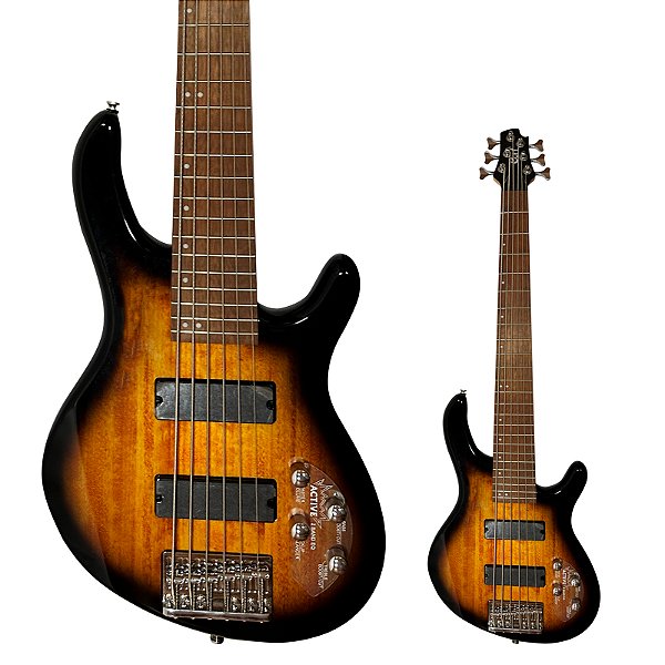 Baixo 6 Cordas Ativo Cort Action Bass VI Plus 2TS 2 Tone Sunburst