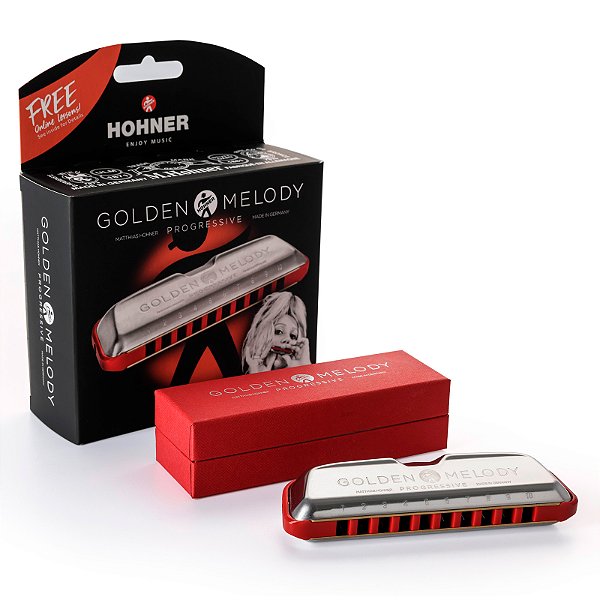 Harmônica Diatônica em G Hohner Golden Melody Progressive