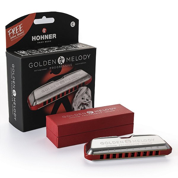 Harmônica Diatônica Hohner Golden Melody Progressive em G