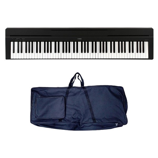 Kit Piano Digital Yamaha P-45B com Capa Estofada