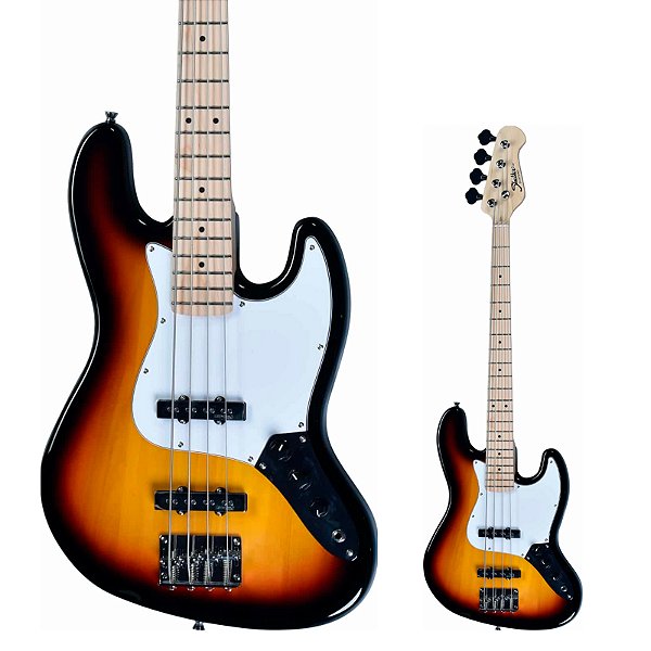 Baixo 5 Cordas Jazz Bass Shelter SHJB755 PRO 3 Tone Sunburst