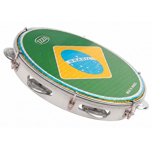 Pandeiro 10” ABS Bandeira do Brasil Izzo Branco