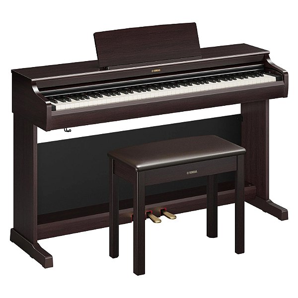 Piano Digital 88 Teclas Yamaha ARIUS YDP-166R Rosewood com Banco