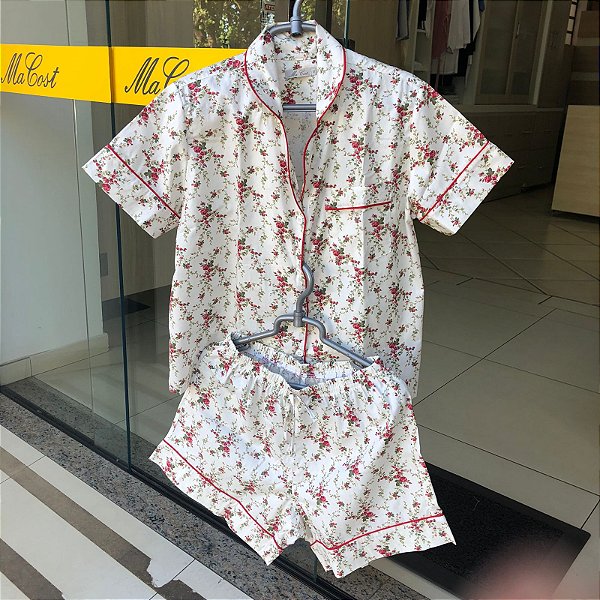 Pijama Feminino Adulto  Estampa Flor