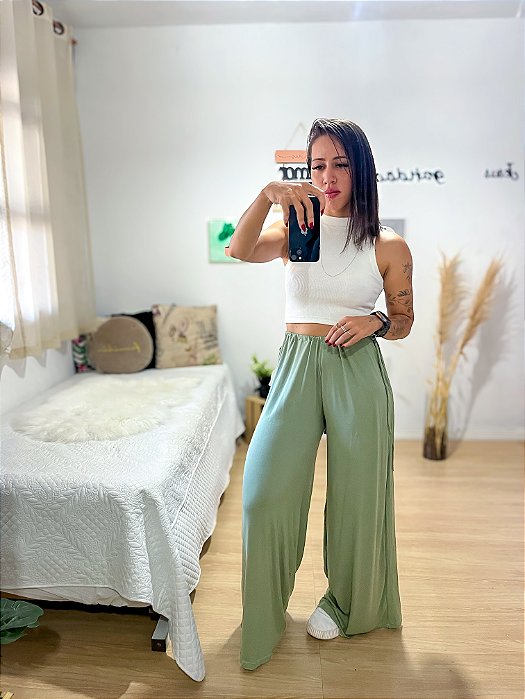 Calça pantalona regulavel