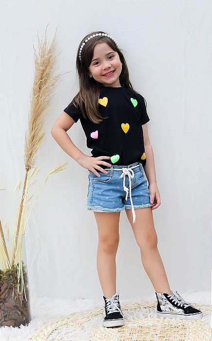 T-shirt corações infantil