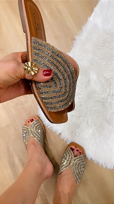 Chinelo Borboleta Ouro Onix