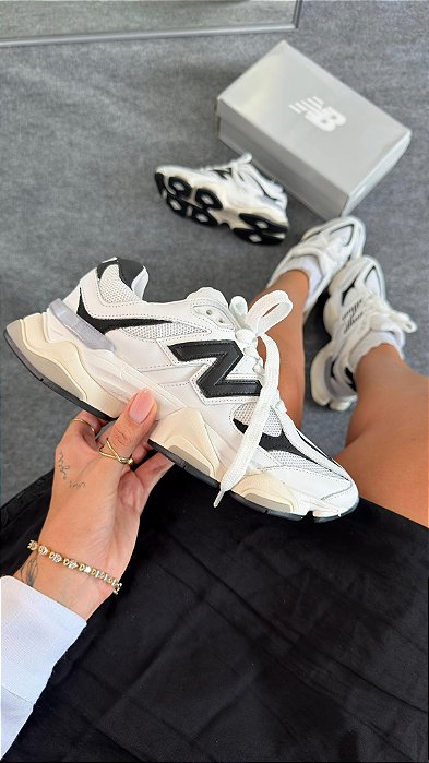 NB 9060 Branco/Preto Couro