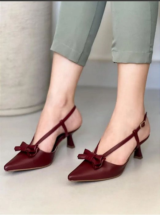 Scarpin Laço Vinho