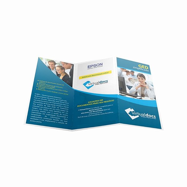 FOLDER PERSONALIZADO DUAS DOBRAS - 30X21CM - 2500 UNID - 90G