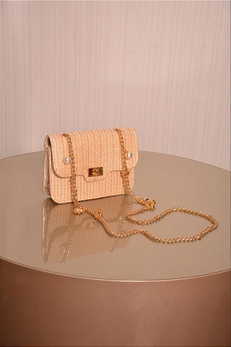 Bolsa Quadrada Palha P com Ilhós