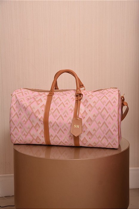 Travel Bag Losango Rosa Claro