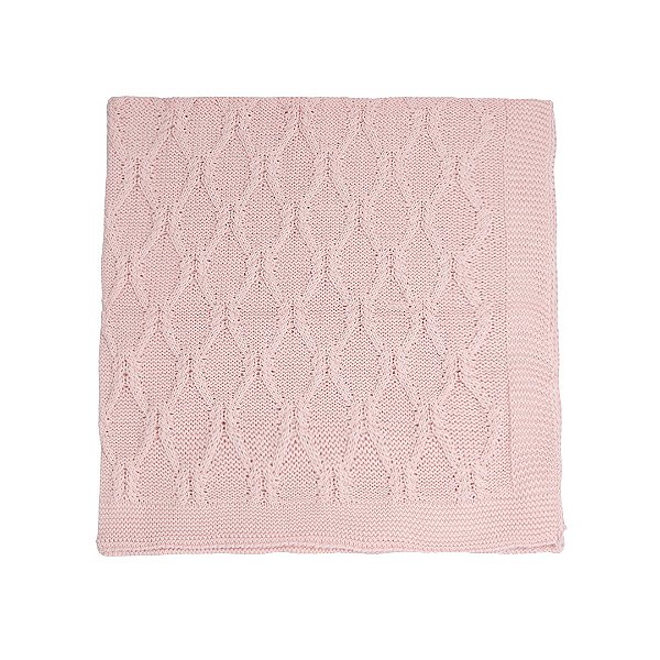 Manta em Tricot Gili - Rosa Claro