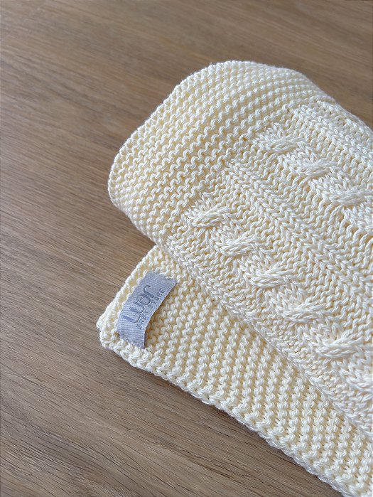Manta Bebê em Tricot Tranças Amarelo