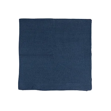 Manta Bebê em Tricot Lisa Azul Marinho