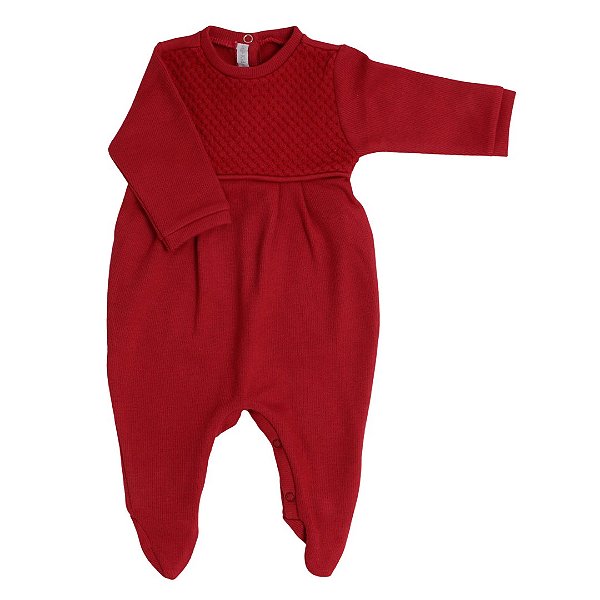 Macacão Tricotil Casinha - Vermelho
