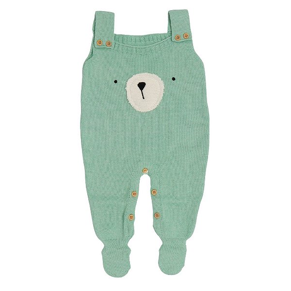 Jardineira em Tricot Urso - Verde
