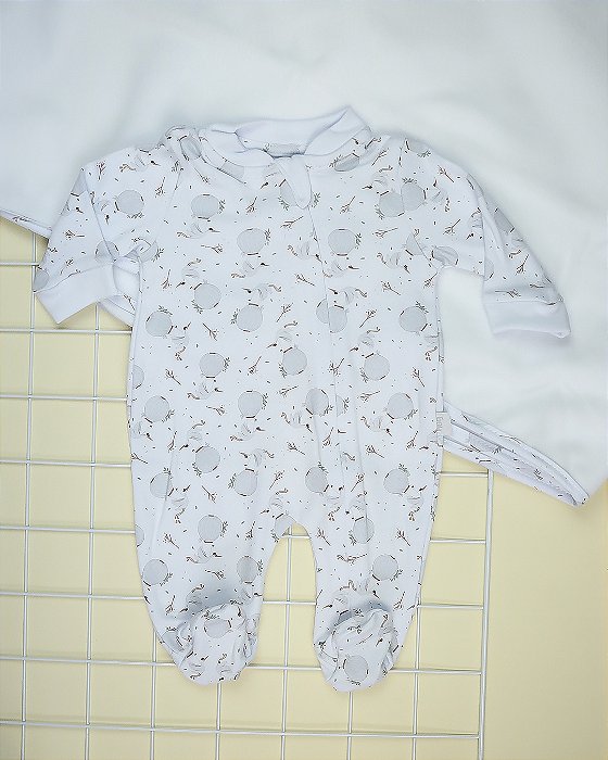 Macacão Longo com Zíper em Suedine Bebê Cegonhas