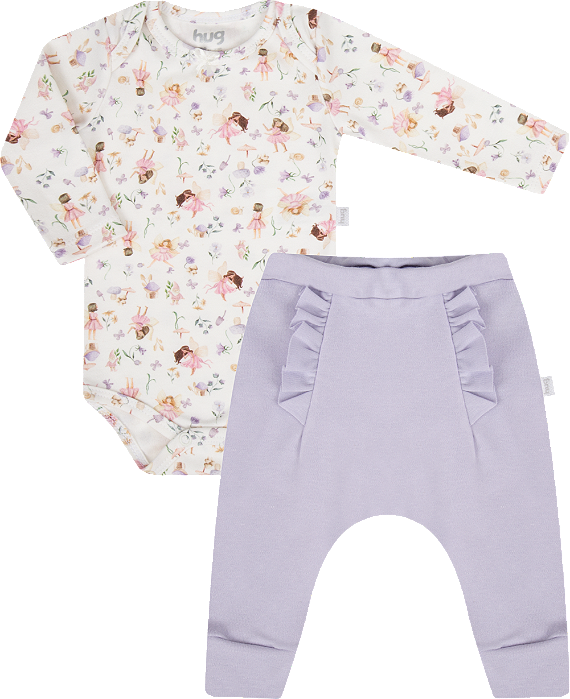 Conjunto Body Manga Longa e Calça com Babados - Fadas