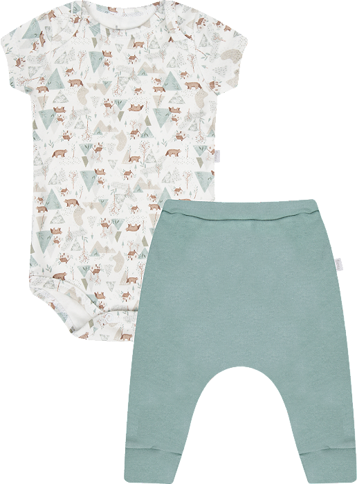 Conjunto Body Manga Curta e Calça Ursos
