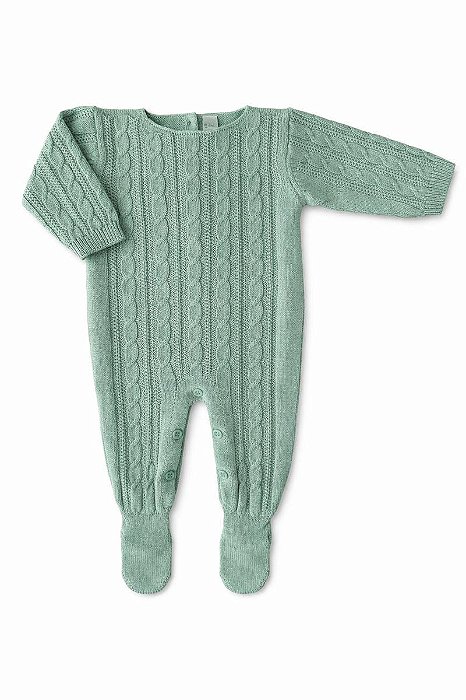 Macacão em Tricot Tranças Verde Cidreira