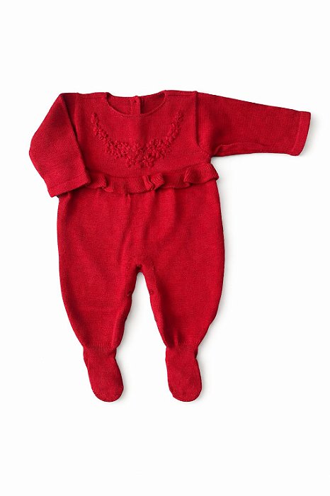 Macacão em Tricot Delicatto Vermelho