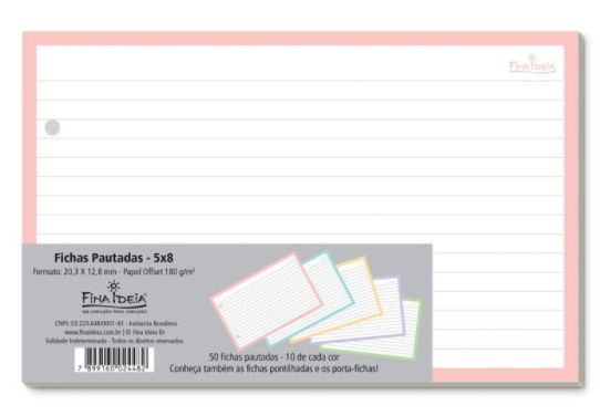 Fichas Pautadas 5"x8" - Fina Ideia