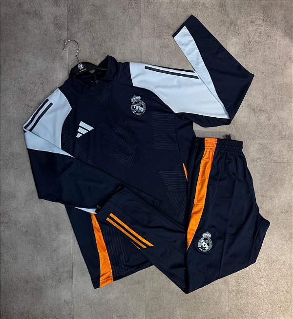 CONJUNTO TREINO REAL MADRID AZUL MARINHO