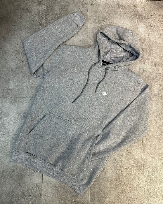 MOLETOM CANGURU NIKE CLUB CINZA