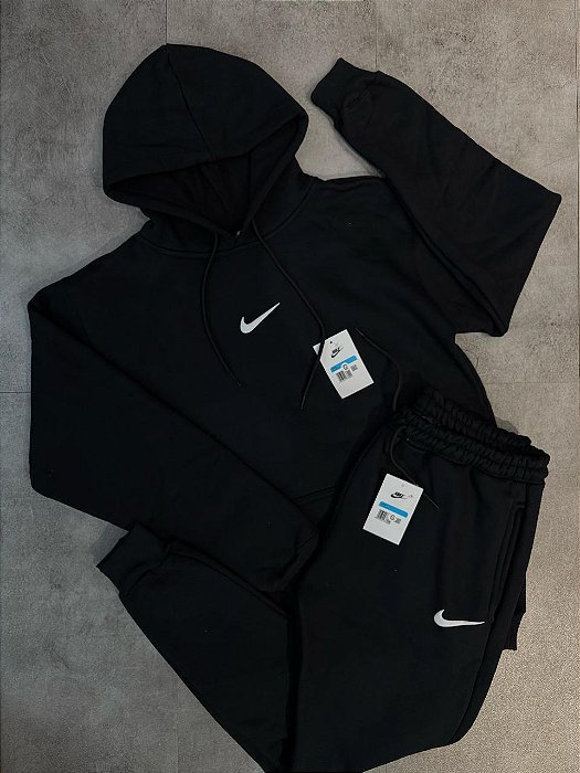 CONJUNTO MOLETOM NIKE BASIC PRETO