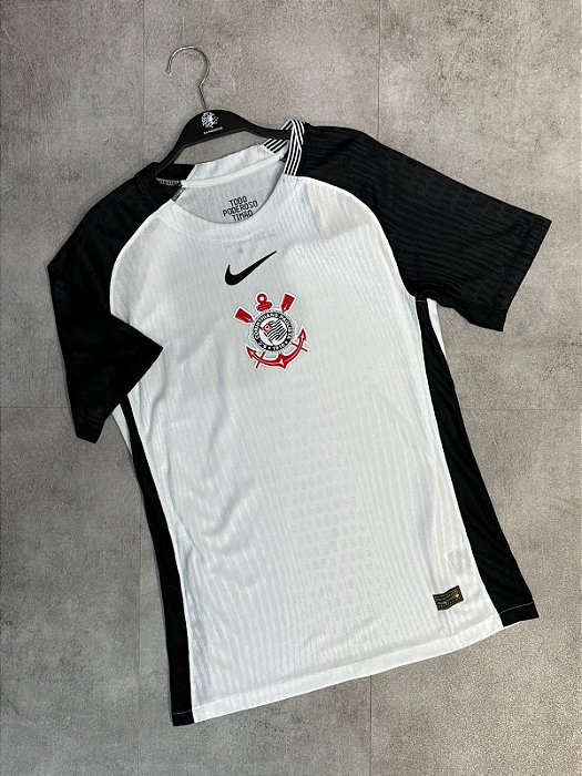 Camisa Corinthians I 25/26 s/n Jogador Nike Masculina - Branco+Preto