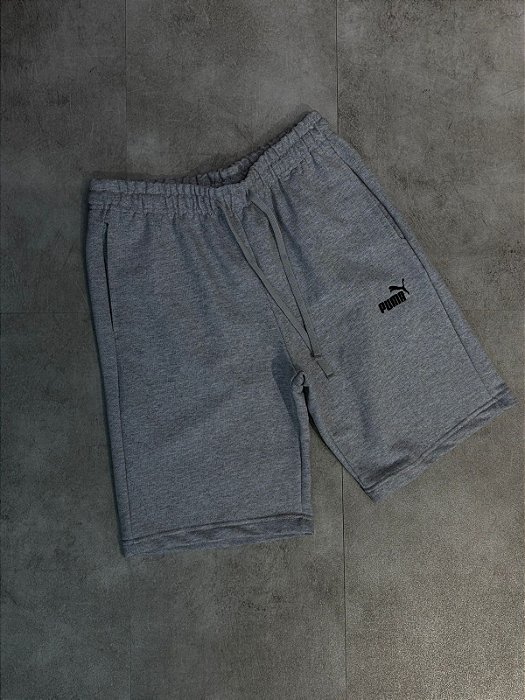 SHORTS MOLETOM CINZA PUMA