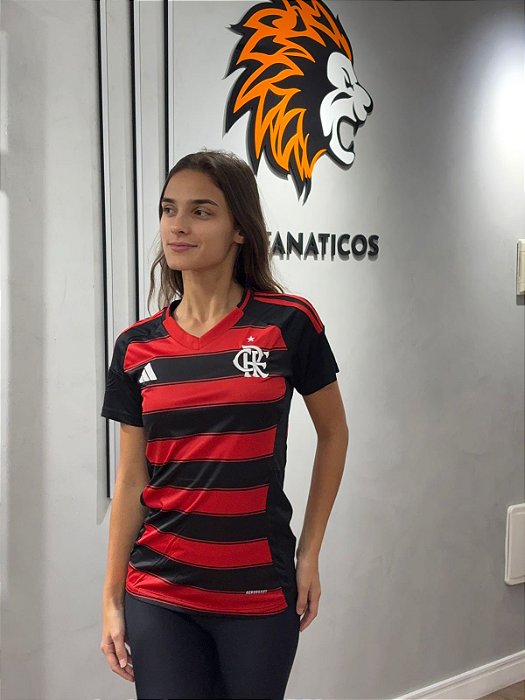 Camisa Flamengo I 25/26 s/n Torcedor Feminina - Preto