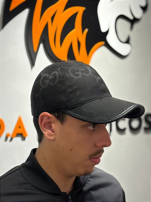 Bone Gucci Couro Preto 25/26