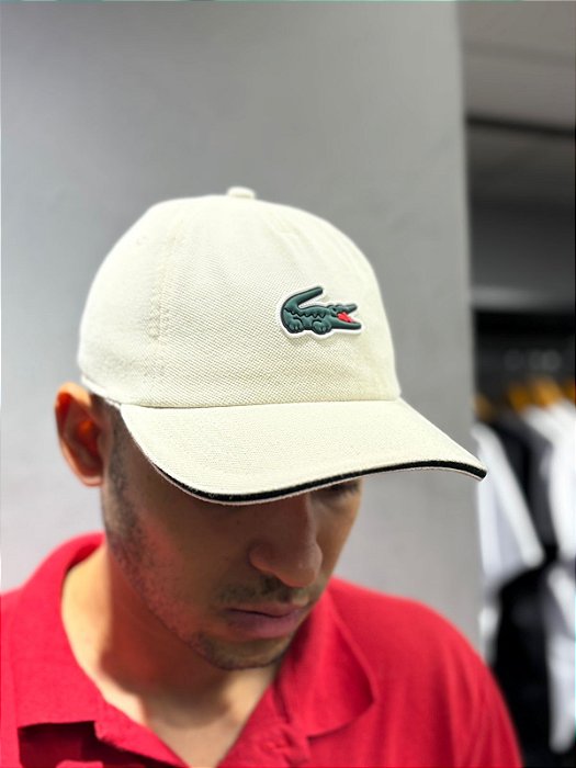 BONÉ LACOSTE  BASIC BEGE