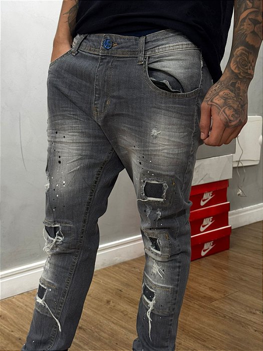 CALÇA JEANS CITY DENIM  CINZA ESCURA