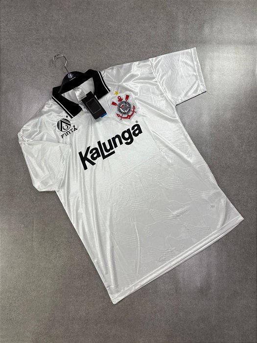 Camisa Retro Corinthians Kalunga Polo Branca