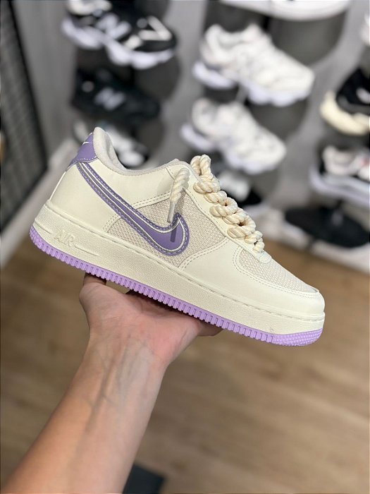 TENIS AIR FORCE BEGE/ROXO