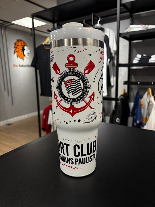 COPO TERMICO CORINTHIANS BRANCO GRITO CANUDO