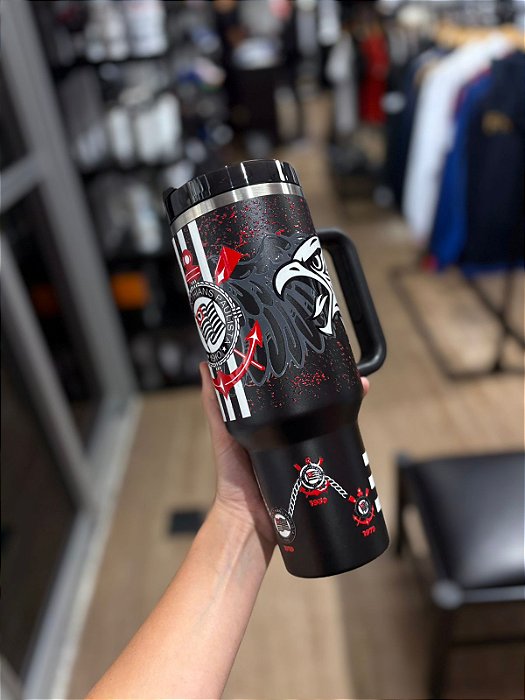 COPO TERMICO CORINTHIANS PRETO AGUIA NOVO CANUDO