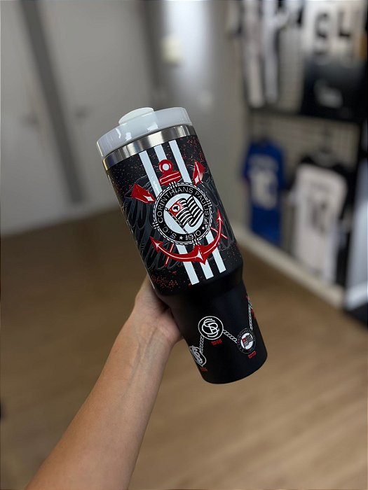 COPO TERMICO CORINTHIANS PRETO AGUIA NOVO CANUDO