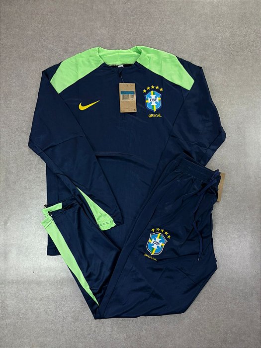 CONJUNTO DE TREINO BRASIL AZUL/VERDE
